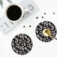 thumbnail image 4 of Zufioo Daisies Flowers Print Leather Coaster Set, Decorative PVC Coasters 4-pack - Scald and Stain-resistant, Suitable for Home, Cafes, Restaurants-Round Shape, 4 of 6