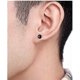 thumbnail image 3 of Pendientes sencillos de plata de ley 925 con forma de tachuela negra para hombre y mujer, regalo redondo., 3 of 5