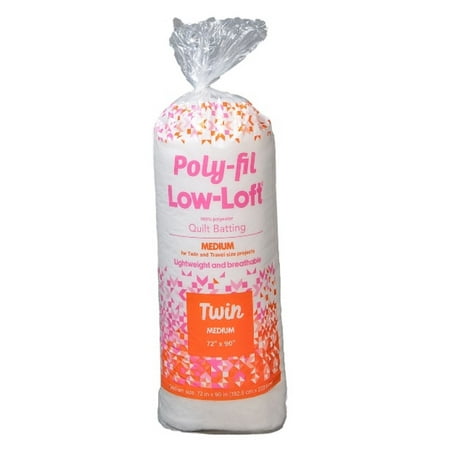 Fairfield Poly-Fil Low Loft Quilt Batting, Premium Polyester Batting for Quilting, Ideal for Queen-Size and Other Small Projects, Quilting Supplies, Medium, 72" X 90"