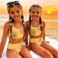 thumbnail image 5 of CCRFTGI Girls Swimsuit Size 7 2 Piece Set Swimming Girls Bathing Suit Beach Holiday Floral Print Bikini Set Cute Summer Girls Fashion Swimsuits Swimwear Earthy Yellow 9-10 Years, 5 of 9