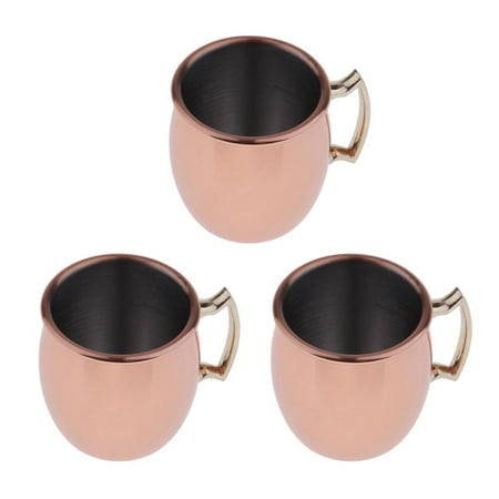 

Copper Mugs(3-Pack) - Solid Copper Handcrafted Copper Mug Cups for Cocktail - 60ml - 2-Ounce Rose Gold