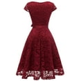 thumbnail image 5 of Dressystar Women Floral Lace Short Bridesmaid Dress Female Cap Sleeve Cocktail Party Dress, 5 of 8