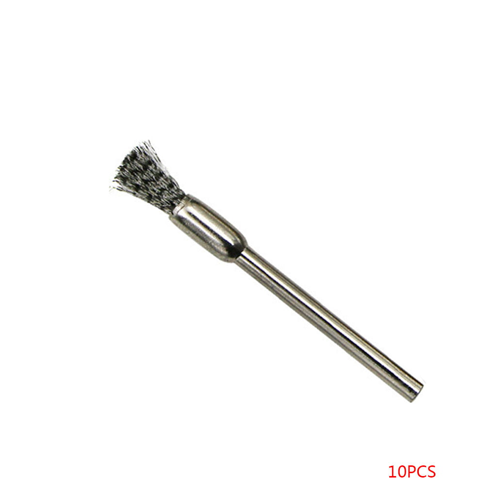 10pcs Polishing Cleaning Deburr Wire Wheel Brushes Grinder Rotary Tools Shank 