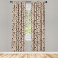 thumbnail image 4 of Ambesonne Vintage Window Curtains, Insect Butterfly Sketch, Each 28" W x 63" L, Pale Peach Seal Brown, 4 of 4