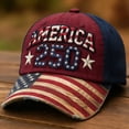 thumbnail image 4 of WUANDIXFA Summer Hats for Women 250th Anniversary Hat USA 250th Anniversary Hat Adjustable Printed Patriotic Baseball Cap for Men Women Red,One Size, 4 of 4