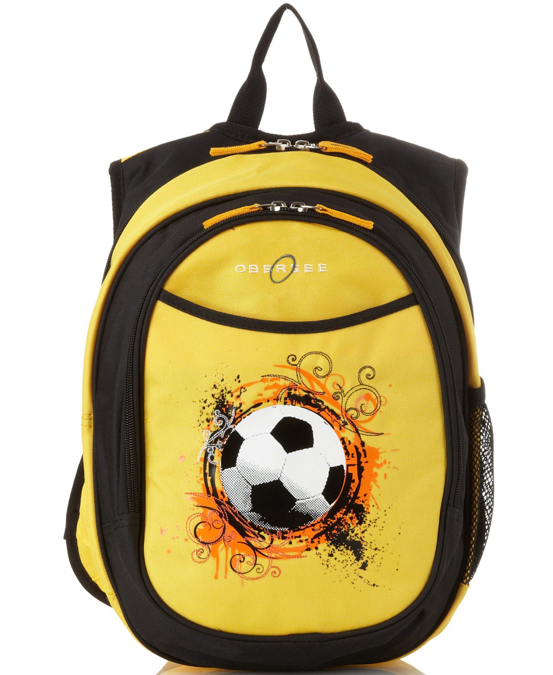 O3KCBP015 Obersee Mini Preschool All-in-One Backpack for Toddlers and Kids with integrated Insulated Cooler | Yellow Soccer - image 1 of 6
