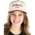 thumbnail image 5 of Funky Junque Two Tone Vintage Snapback Trucker Hat - Slow Morning Club - Burgundy/Beige, 5 of 6