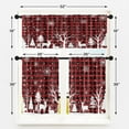 thumbnail image 4 of Christmas Red Plaid Kitchen Curtains with Valance and Tier Sets 36 Inch, 3 Pieces Tree Deer Snowflake Rod Pocket Drapes Window Treatment Curtains for Kitchen Over Sink Bed Room Decor, 4 of 6