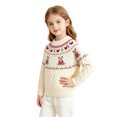 thumbnail image 2 of Tiijoy Toddler Girls Cute Bear Sweater Loose Soft Crewneck Cotton Knit Pullover, White, 2 of 8