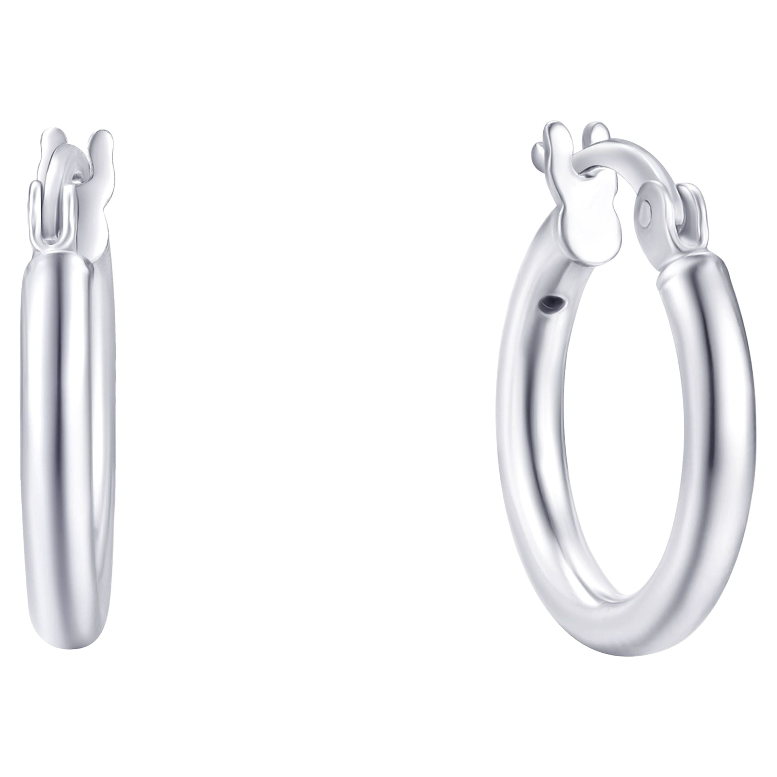 Brilliance Fine Jewelry Duo Hoop Earring Set in Sterling Silver 15MM