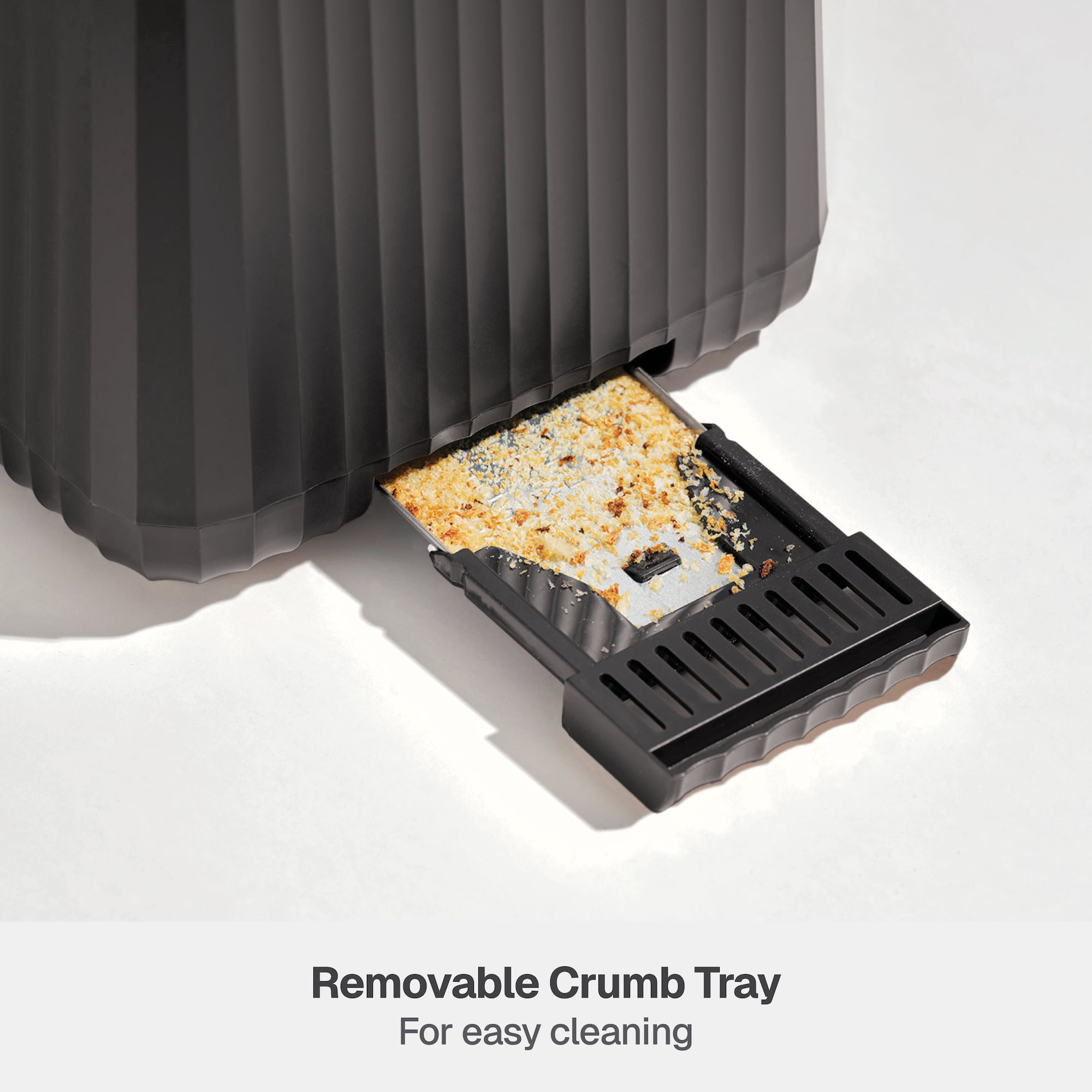 Thyme & Table 2-Slice Toaster, Extra-Wide Slots with Removable Crumb Tray, Slate Grey