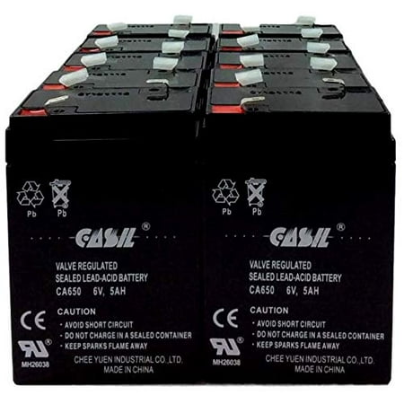 6v 10 Mile Fence - 10 Pack 6v 5AH 4.5ah 4ah for Emerson NT 1860004 Enersys NP4-6 Exit Signs Expocell P20650, P20640, P20645 Fire Alarm Burglar Alarm Fi-Shock 20 Mile Electric Fence Charger
