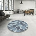 thumbnail image 3 of Ahgly Company Indoor Square Patterned Light Steel Blue Novelty Area Rugs, 6' Square, 3 of 6