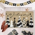 thumbnail image 2 of Welcome Black White Christmas Tree Decorative Front Door Mat, Xmas Holiday Doormat Indoor Outdoor Non-Slip Floor Entryway Rug, Winter Snowflake Farmhouse Home Kitchen Decoration 17x29 Inch, 2 of 7