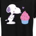 thumbnail image 3 of Peanuts - Snoopy Heart Cupcake - Women's Short Sleeve Graphic T-Shirt, 3 of 6