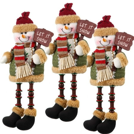 

Christmas Decorations Sitting Snowman Christmas Ornament Long Legs Table Fireplace Decor Home Decoration Xmas Figurines (Snowman)