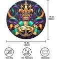 thumbnail image 4 of Coolnut Mardi Gras Round Placemats Non-Slip Table Mat Heat Resistant Placemat for Dining Table Kichen Party Table Diameter 15.4 inch Set of 4 Home Decor Gifts, 4 of 7