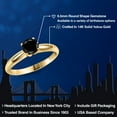 thumbnail image 2 of Gem Stone King 14K Yellow Gold Black Diamond Engagement Ring for Women | 1.10 Cttw | Round 6.5MM | Gemstone April Birthstone | Size 8, 2 of 6