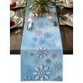 thumbnail image 2 of New Year Christmas Snowflake Decoration Table Runner Linen Dining Table Table Runner Wedding Hotel Home Decoration Runner, 2 of 4