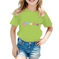 thumbnail image 1 of Hauts et T-Shirts pour Filles, Mignon Imprimé Graphique, Col Rond, Manches Courtes, pour l'Été, Tenue Décontractée, 1 of 4