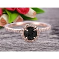 thumbnail image 3 of 1.75 Carat Round Cut Gem Stone Black Diamond Moissanite Engagement Ring On 10k Rose Gold Wedding Ring Art Deco Personalized for Brides, 3 of 6