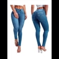thumbnail image 3 of Vaqueros de Cintura Alta para Mujer, Elásticos, Ajustados, con Bolsillos, Mezcla de Algodón Suave y Transpirable Azul Vaquero L, 3 of 7