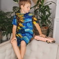 thumbnail image 4 of Balery Sunflower Starry Night Vibes Conjunto de Pijama Infantil de Manga Corta con Estampado – Ropa de Dormir de Algodón Suave-4X-Large, 4 of 6