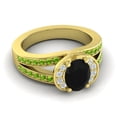 thumbnail image 3 of 2.35 T.C.W Wonderful Oval Cut Black Onyx & Peridot Gemstone Wedding Ring for Ladies Solid 18K Yellow Gold Size 9 by Diamond-Capitals, 3 of 8