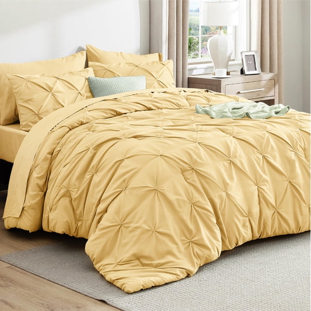 Juego de Edredón Bedsure Twin Amarillo con Sábanas 5 Piezas