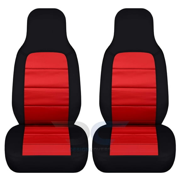 Designcovers Fits 1990-1998 Mazda MX-5 Miata Cotton Seat Covers:Black and Red
