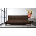 thumbnail image 2 of Sofa Cama Reclinable El Bazar Store Zeus Chocolate Lino Futon 3 posiciones Abotonado Sala, 2 of 7