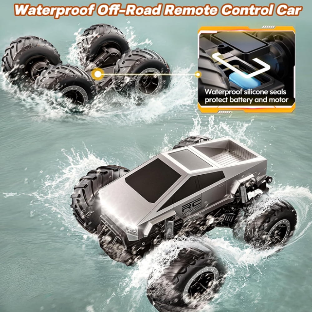 1:16 Scale RC Car,All Terrain Monster Truck Toy,2.4GHz 4WD Waterproof Off-Road Pick-up Remote Control Cars, for Kids Boys/Girls Age 3+