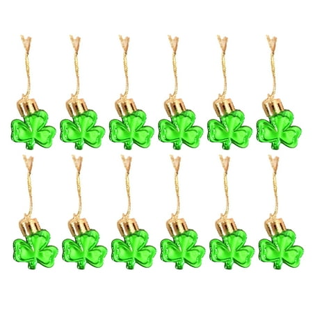 

Tureclos 12 Pieces Valentines Day Ornaments for Tree St.Patrick s Day Porch Shamrock Wall Decor Good Luck Clover Shelf Festival Pendant light green