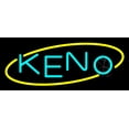 thumbnail image 1 of Keno With Oval 1 LED Neon Sign 6 x 15 - inches, Black Square Cut Acrylic Backing, with Dimmer - Bright and Premium built indoor LED Neon Sign for wall décor, arcarde, and storefront., 1 of 7