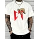 thumbnail image 1 of Men's Short Sleeve Crew Neck Casual Sports T-Shirt - Polyester Letter & Animal Print Summer Outdoor Top, 1 of 6