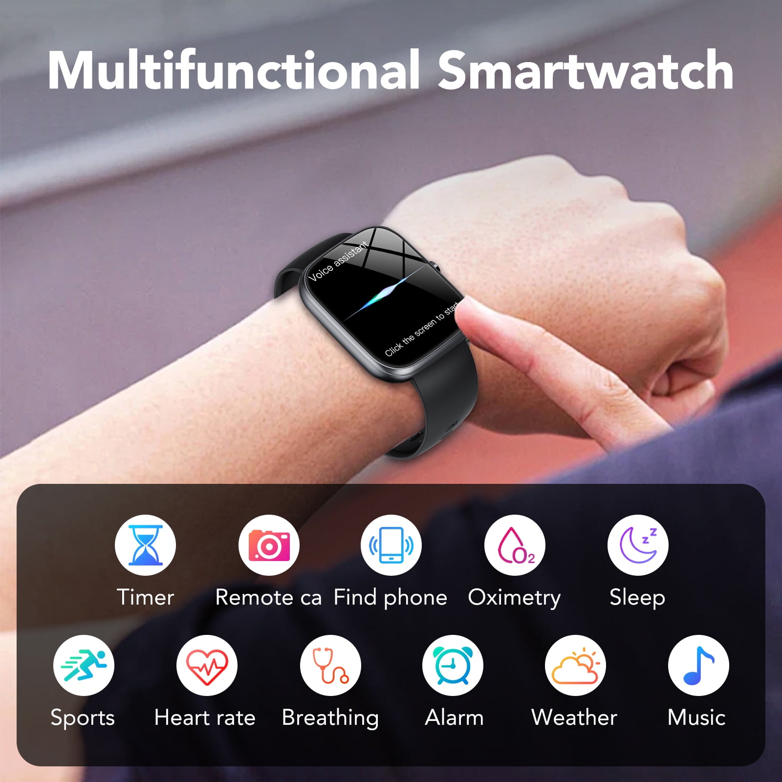 2026 NEW 1.91''HD Screen Smart Watch Compatible with Android and iPhone,Answer/Make Calls/100 Sports Modes/Message Reminder,IP68 Waterproof Fitness Tracker for Men Women, Gifts
