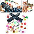 thumbnail image 4 of Juego de juguetes para gatos perfecl 22 piezas túneles plegables juguete interactivo con plumas B99503, 4 of 8