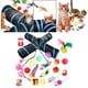 thumbnail image 4 of Juego de juguetes para gatos perfecl 22 piezas túneles plegables juguete interactivo con plumas B99503, 4 of 8