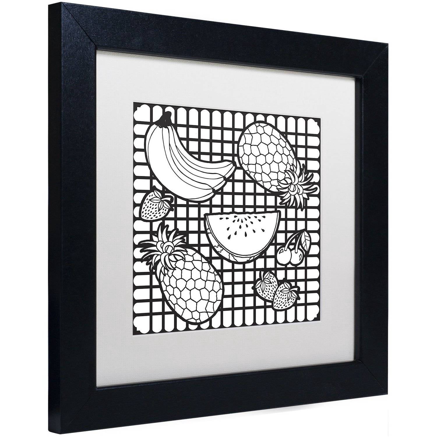 Trademark Fine Art "Fruit" Canvas Art by Hello Angel, White Matte, Black Frame