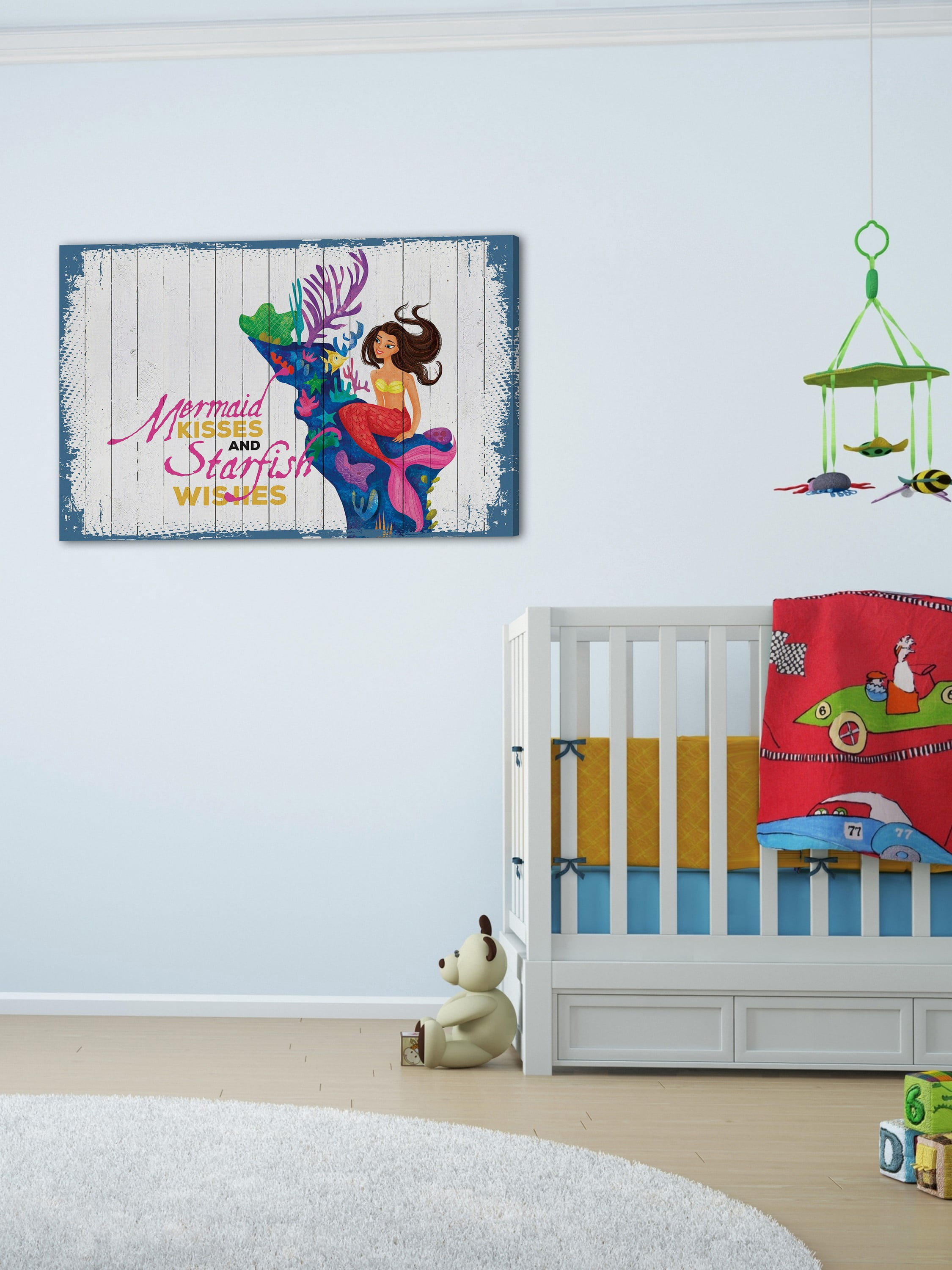 "Mermaid Kisses 3" Painting Print on Wrapped Canvas