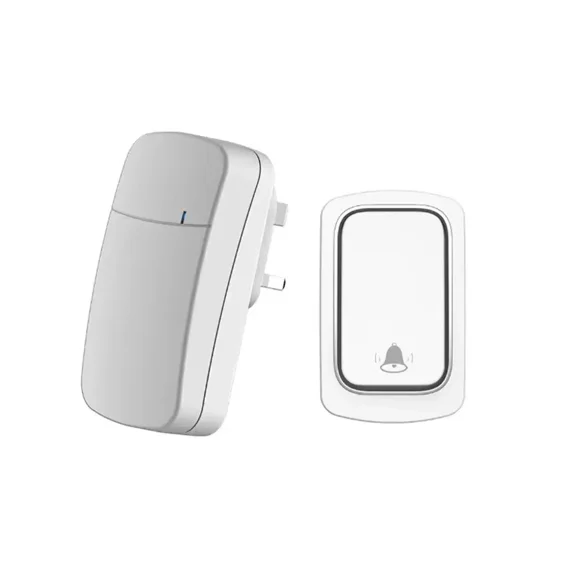 MaximalPower Wireless Doorbell No Battery Required Waterproof Outdoor Self-Powered Door Bell Sets Home Outdoor Kinetic Chime Doorbell Protection - Door Bell QX001 WT