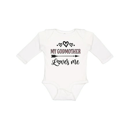 

Inktastic My Godmother Loves Me Girls Gift Baby Girl Long Sleeve Bodysuit