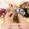 thumbnail image 4 of Uxcell 4pcs Velvet Scrunchie with Pocket Zipper (2 Inch) - Bright Elastic Bands Hair Ties Girls Women Hidden Compartment Pockets, for Ponytail Holder Travel Coins Keys, White, 4 of 6