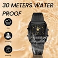 thumbnail image 3 of SKMEI Watch for Men Retro Analog Digital Watches Square Dual Display Men's Watches Luxury Stylish Casual Wristwatches, 3 of 8