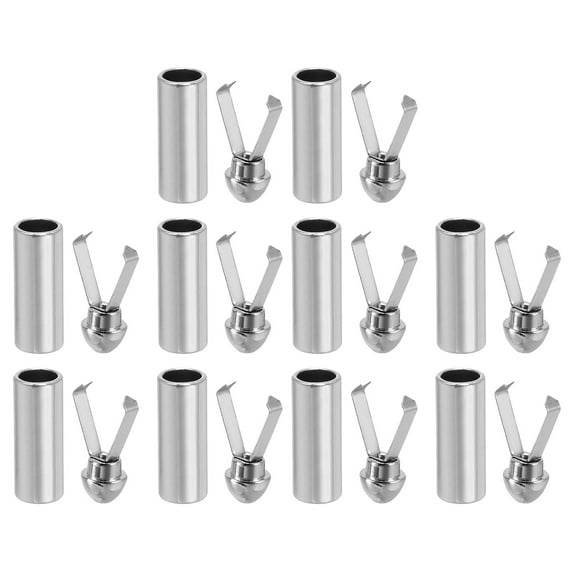 Shoe Lace Tips, 10 Pcs Metal Shoelace Head, Shoelace Tips Cords End Replacement for Shoestring (White)