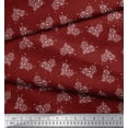 thumbnail image 2 of Soimoi Red Cotton Poplin Fabric Insect & Floral Heart Fabric Prints by Yard 42 Inch Wide, 2 of 3