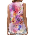 thumbnail image 3 of ALLLIST Womens Tops Pink Floral Sleeveless Scoop Neck Tank Tops Women Tank Tops XXL, 3 of 5