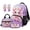 Purple Cherry Blossom Axolotl, variant on Yuyamidu Cute Axolotl School Backpack with Lunch Bag 17 Inch Purple Cherry Blossom Schoolbags Set Age 8-9 Primary School Bookbag for 5th Grade Kids Girls Lunch Box Pencil Case Bookmarks, 5 PCS