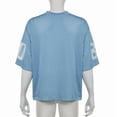 thumbnail image 6 of Women'S Oversized Jersey Summer Tops Graphic Tees Y2k Streetwear Short Sleeve Shirts Blue L, 6 of 9