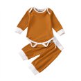 thumbnail image 2 of KYAIGUO Newborn Baby Autumn Cotton Romper Jumpsuit Set for Boys Girls 2PCS Long Sleeve Soft Bodysuit Infant Cotton Onesies Jumpsuit& Waisted Pants Outfits Clothes 0-24 Months, 2 of 9